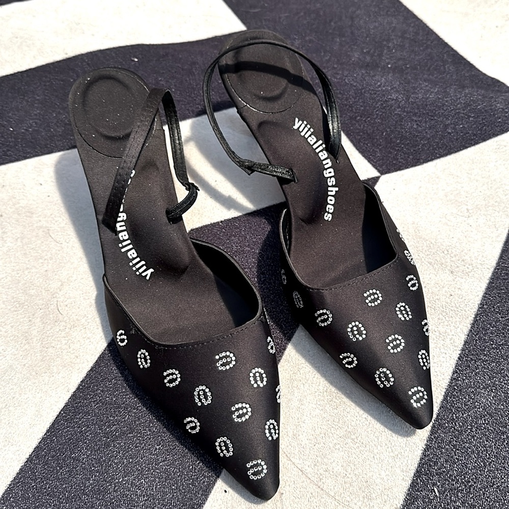 Rhinestone Slingback Pumps - Picture 1 of 4